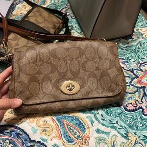 Coach Tan Signature Clutch